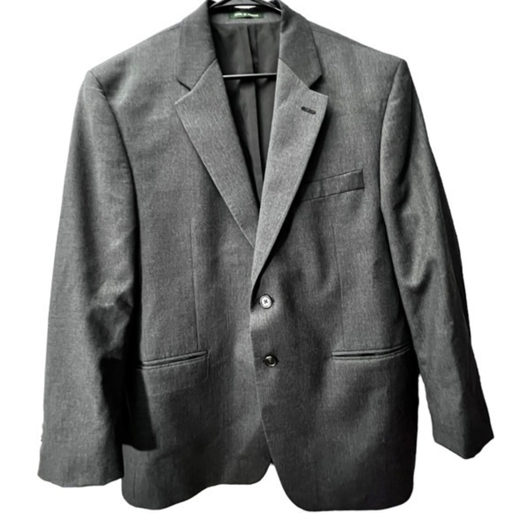 Vintage Lauren Ralph Lauren Green Label Union Made Mens Blazer, Gray 100% Wool